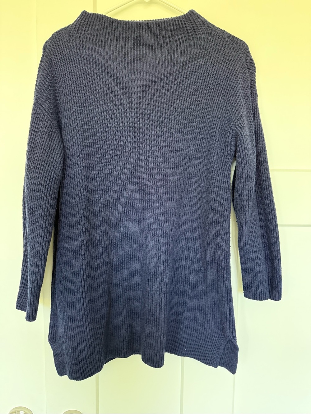 Chicos Womens Navy Blue Ribbed Knit Sweater